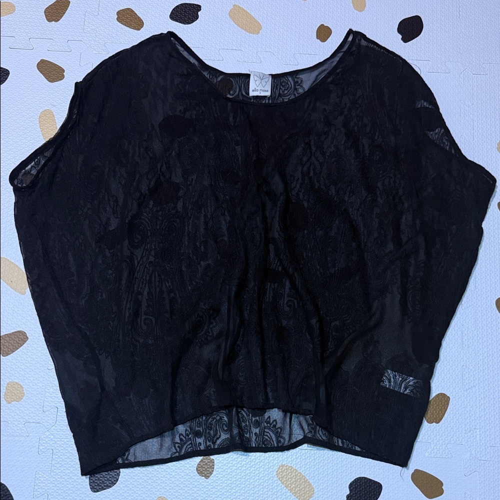Ella Moss sheer embroidered top